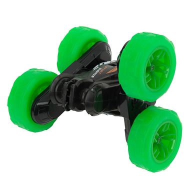 Smiki, Stunt Light Up R/C, samochód kaskaderski, podświetlany pojazd zdalnie sterowany, czarno-zielony