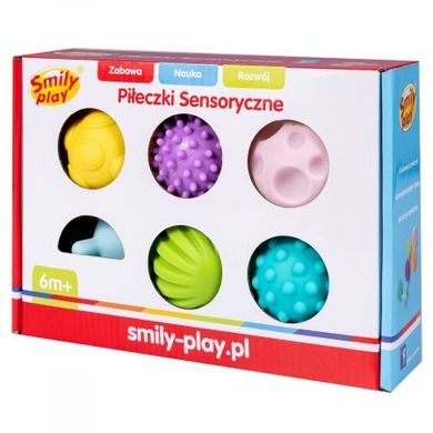 Smily Play, piłeczki sensoryczne, zabawka edukacyjna, 6 szt.