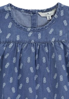 Sukienka jeansowa dziewczęca z krótkim rękawem, denim, Tom Tailor