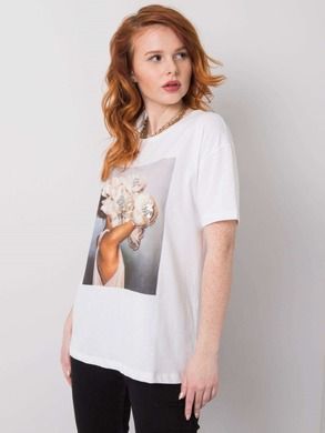 T-shirt damski, biały, H&B
