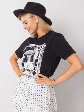 T-shirt damski, czarny, H&B