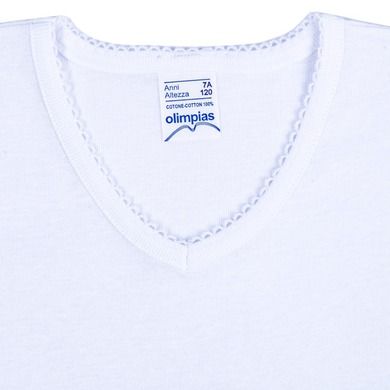 T-shirt dziewczęcy, biały, Olimpias