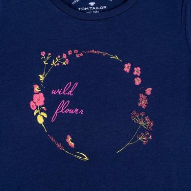 T-shirt dziewczęcy, granatowy, Tom Tailor