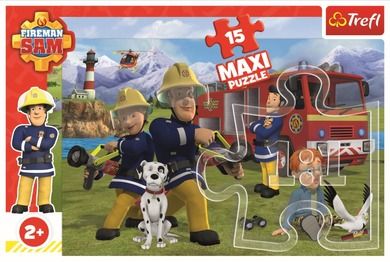 Trefl, Strażak Sam, Drużyna w akcji, puzzle maxi, 15 elementów