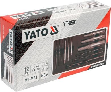 Yato, zestaw wierteł do metalu, YT-0591, stal, 12 szt.