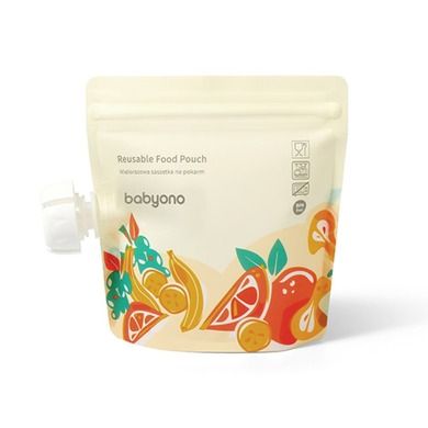 BabyOno, wielorazowe saszetki na pokarm, 150 ml, 5 szt.