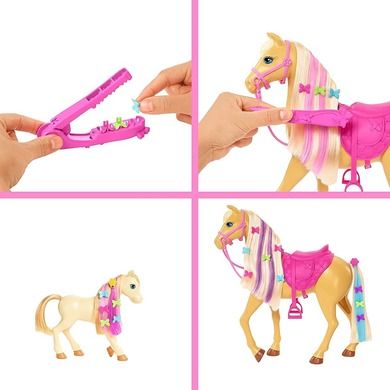 Barbie, Koniki, Stylizacja i opieka, zestaw z lalką i akcesoriami