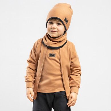Bluza chłopięca, rozpinana, brązowa, Nicol