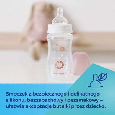 Canpol babies, EasyStart, Newborn baby, butelka antykolkowa, 120 ml, beżowe serduszka, 0m+