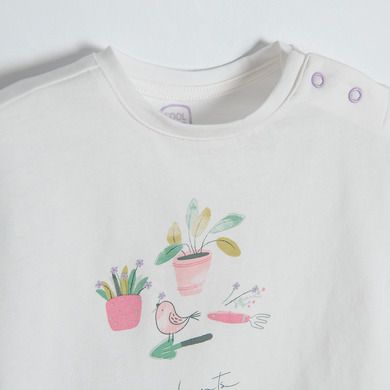 Cool Club, Komplet dziewczęcy, Bluza, T-shirt, Spódnica, ecru, fioletowy