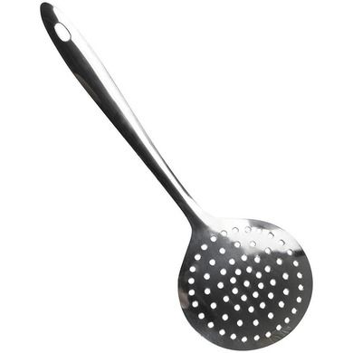 GET-IT, łyżka cedzakowa, stalowa, 32 cm