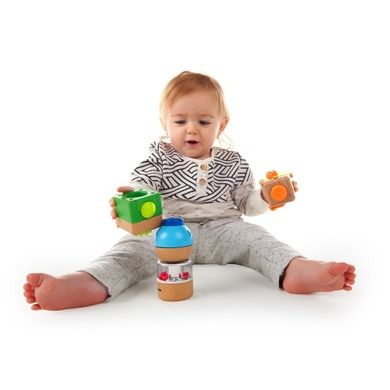Hape, Baby Einstein, 4 kostki sensoryczne, klocki