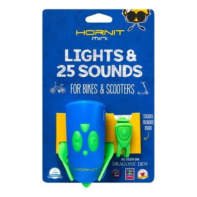 Hornit, Mini, lampka z klaksonem, 25 dźwięków, green & blue