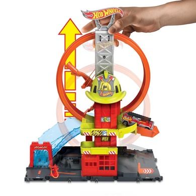 Hot Wheels City, Remiza strażacka - Superpętla, zestaw do zabawy