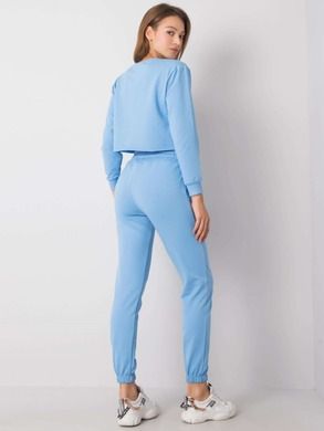 Komplet damski, Bluza, Top, Spodnie dresowe, niebieski, Rue Paris