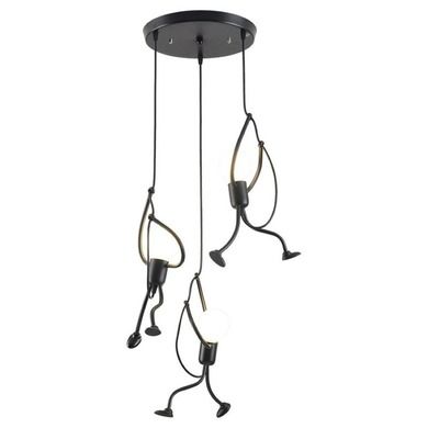 Loft, lampa sufitowa LED typ. II, ludziki, humanoid, czarna