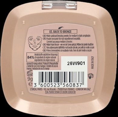 L'Oreal Paris, Bronze To Paradise, 03 Back to Bronze, puder brązujący, 9g