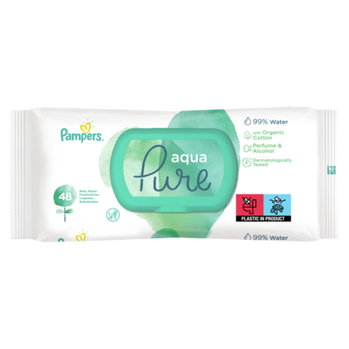 Pampers, Aqua Pure, chusteczki nawilżane, 18-48 szt.