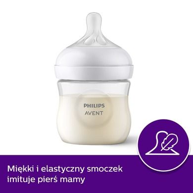 Philips Avent, Responsywne Smoczki Natural, smoczek do butelki, 0m+, 2 szt.
