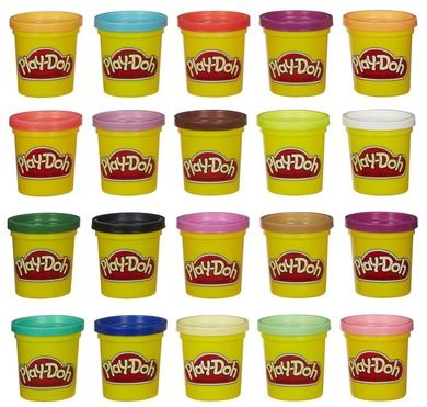 Play-Doh, Kolorowa walizka, 20 tub, zestaw