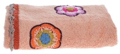 Ręcznik łososiowy w kwiatki mały, 40-60 cm