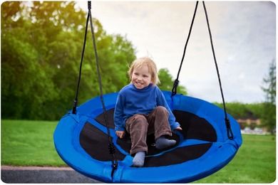 Ricokids, huśtawka okrągła, bocianie gniazdo, niebieskie, 95 cm