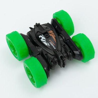 Smiki, Stunt Light Up R/C, samochód kaskaderski, podświetlany pojazd zdalnie sterowany, czarno-zielony