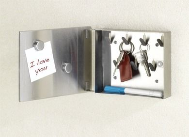 Szafka z 7 haczykami na klucze, magnetyczna powierzchnia, 15-20-5 cm