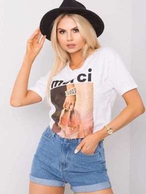 T-shirt damski, biały, H&B