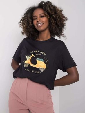 T-shirt damski, czarny, Pepper & Mint