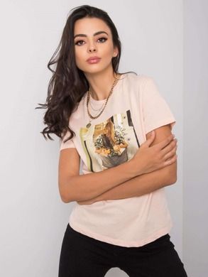 T-shirt damski, różowy, Pepper & Mint
