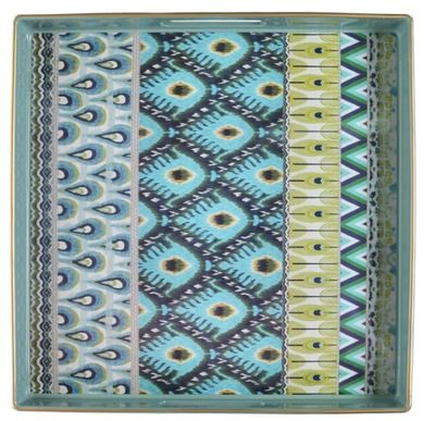 Taca kwadratowa, seledynowa, 35-35 cm