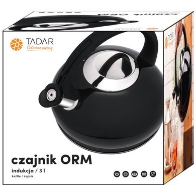 Tadar, czajnik stalowy, 3.0l, Orm czarny