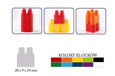 Askato, Klocki małych geniuszy, Cegiełki, klocki konstrukcyjne, 160 elementów