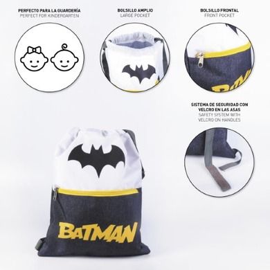 Batman, worek dla przedszkolaka, biały