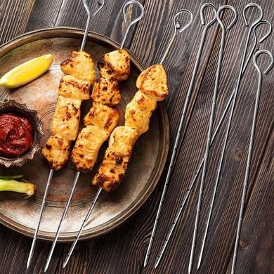 BBQ, szpikulce do szaszłyków, metalowe, 8 szt., 27,5 cm