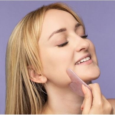 Fluff, Gua Sha Stone, kamień do masażu twarzy, różowy kwarc