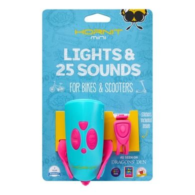Hornit, Mini, lampka z klaksonem, 25 dźwięków, pink & turquoise