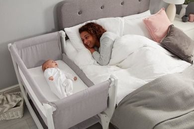 Shnuggle, Air Bedside Crib, łóżeczko dostawne dla niemowlaka, stone