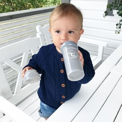 Twistshake, butelka antykolkowa, 260 ml, pastelowa szara