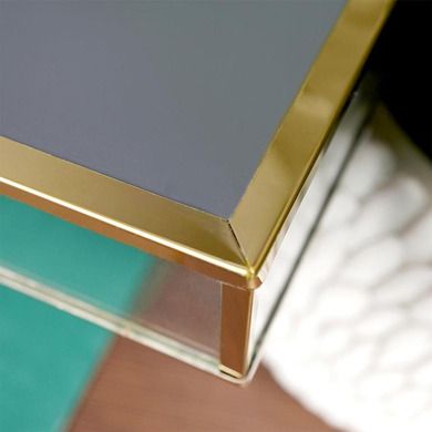 Vilde, taca na świece lustrzana prostokątna złota, metalowa, 42-15 cm
