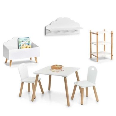Zeller, Scandi, zestaw mebelków dla dzieci 2 krzesła + stolik