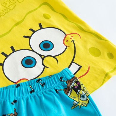 Cool Club, Piżama chłopięca, żółto-niebieska, SpongeBob