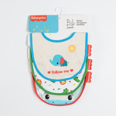 Cool Club, Śliniak niemowlęcy, mix, zwierzęta, Fisher-Price, zestaw, 3 szt.