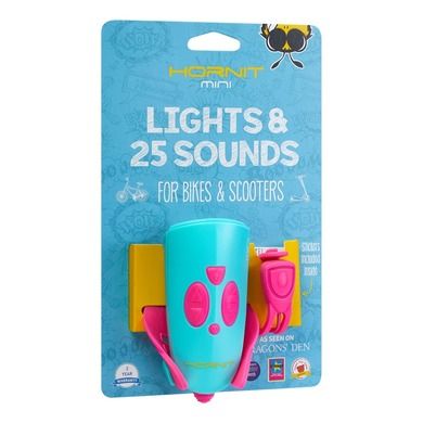 Hornit, Mini, lampka z klaksonem, 25 dźwięków, pink & turquoise