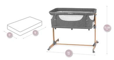 MoMi, Smart Bed, łóżeczko dostawne, 4w1, szare