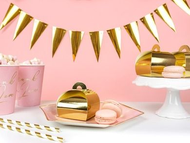 PartyDeco, ozdobne pudełeczka, złoty, 10 szt.