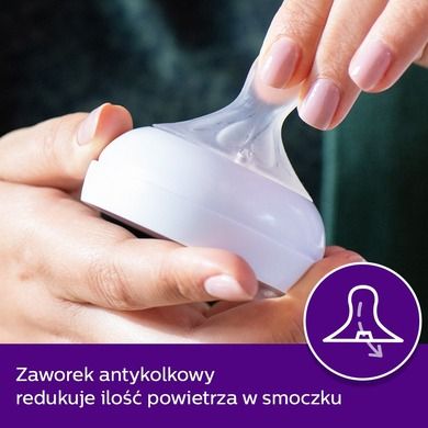 Philips Avent, Responsywne Smoczki Natural, smoczek do butelki, 0m+, 2 szt.