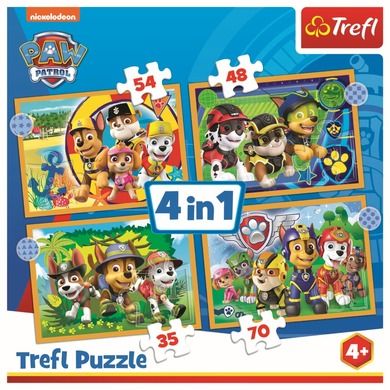 Trefl, Psi Patrol, Wakacyjny Psi Patrol, puzzle 4w1