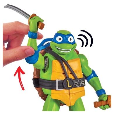 Wojownicze Żółwie Ninja, Zmutowany chaos, Leonardo, Deluxe, figurka z dźwiękiem, 14 cm